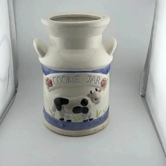 10” Vtg Old Fashion Farmhouse Country Style Ceramic Cookie Jar 3D Milk Can - Picture 3 of 12